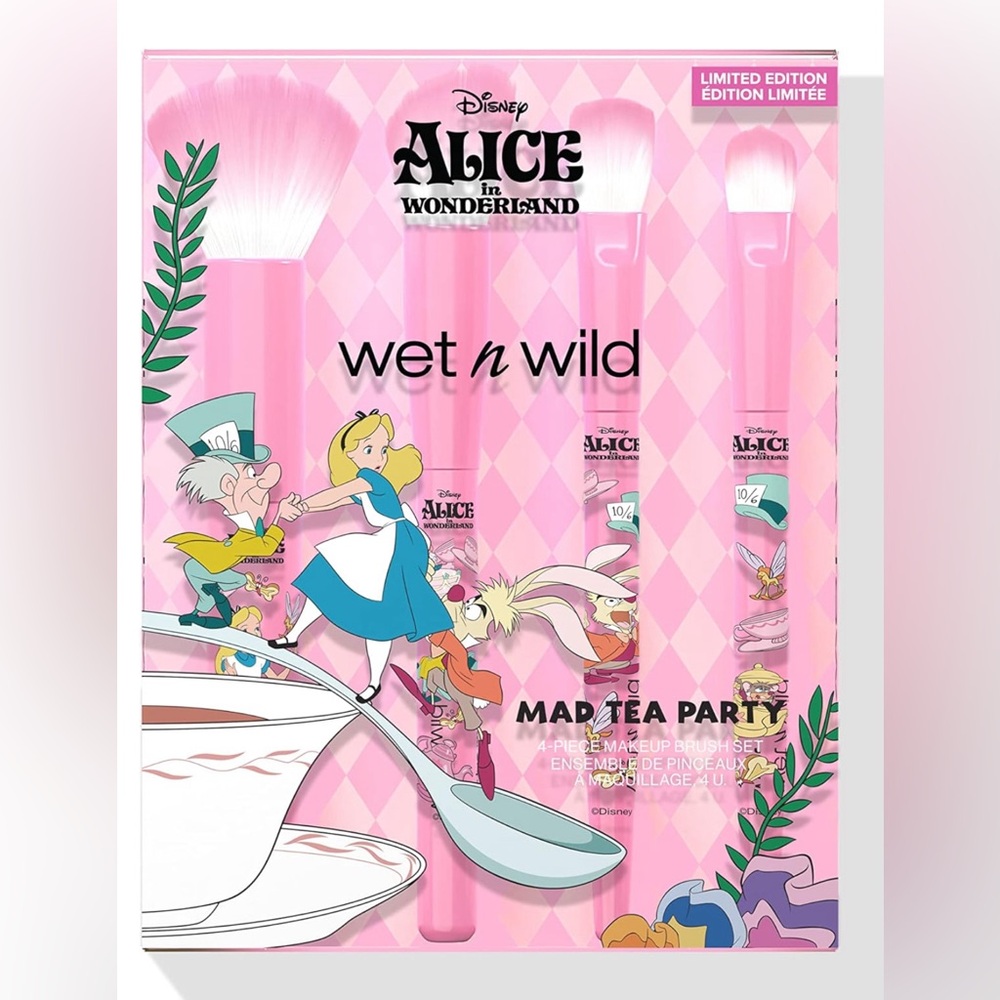 NWT Alice in Wonderland x Wet N Wild 4PC Makeup Brush Set
